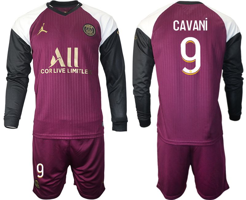 Men 2020-2021 club Paris St German Jordan white long sleeves #9 Soccer Jerseys->paris st german jersey->Soccer Club Jersey